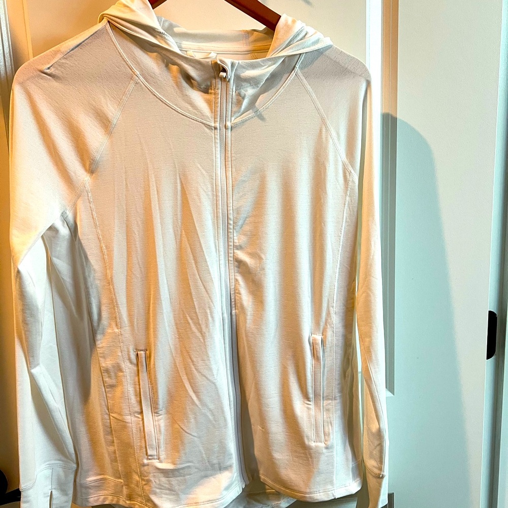 Athleta white zip up hoodie - excellent condition